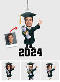 Funny Graduation Caricature - Personalized Graduation Custom Shaped Car Ornament