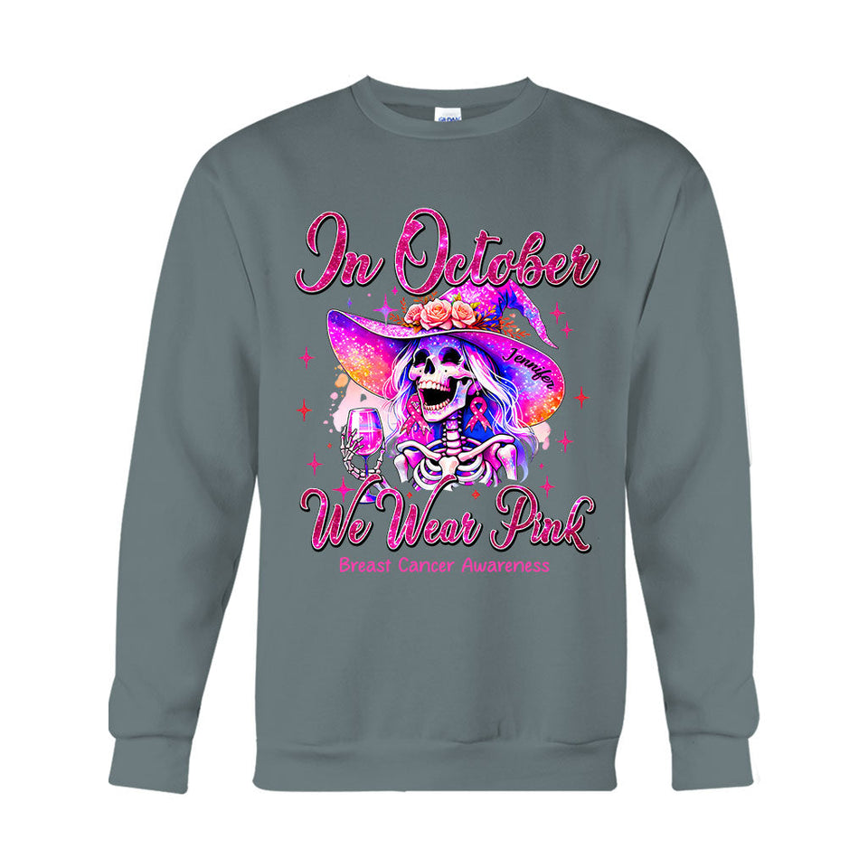 In October We Wear Pink - Personalized Breast Cancer Awareness T-shirt And Hoodie