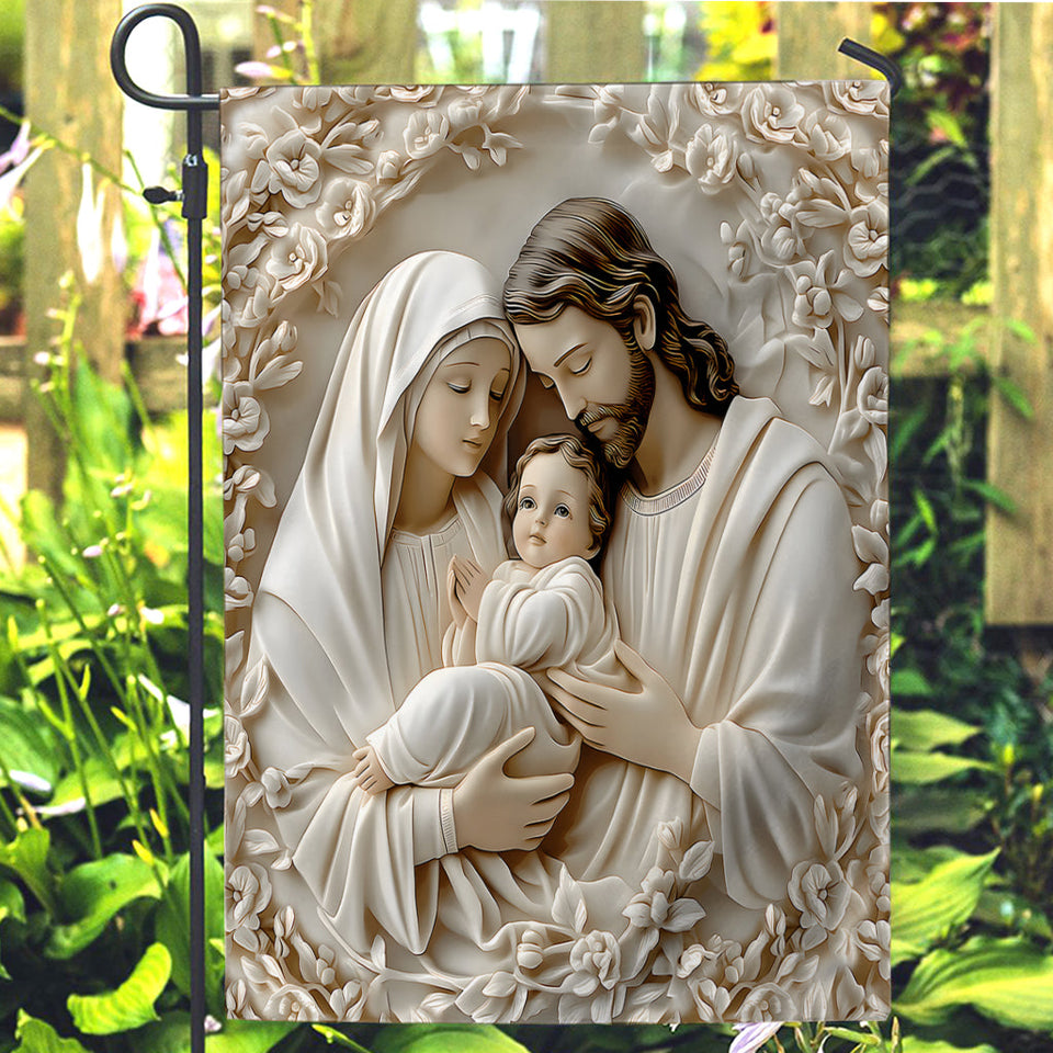 La Sainte Famille - Drapeau de jardin chrétien