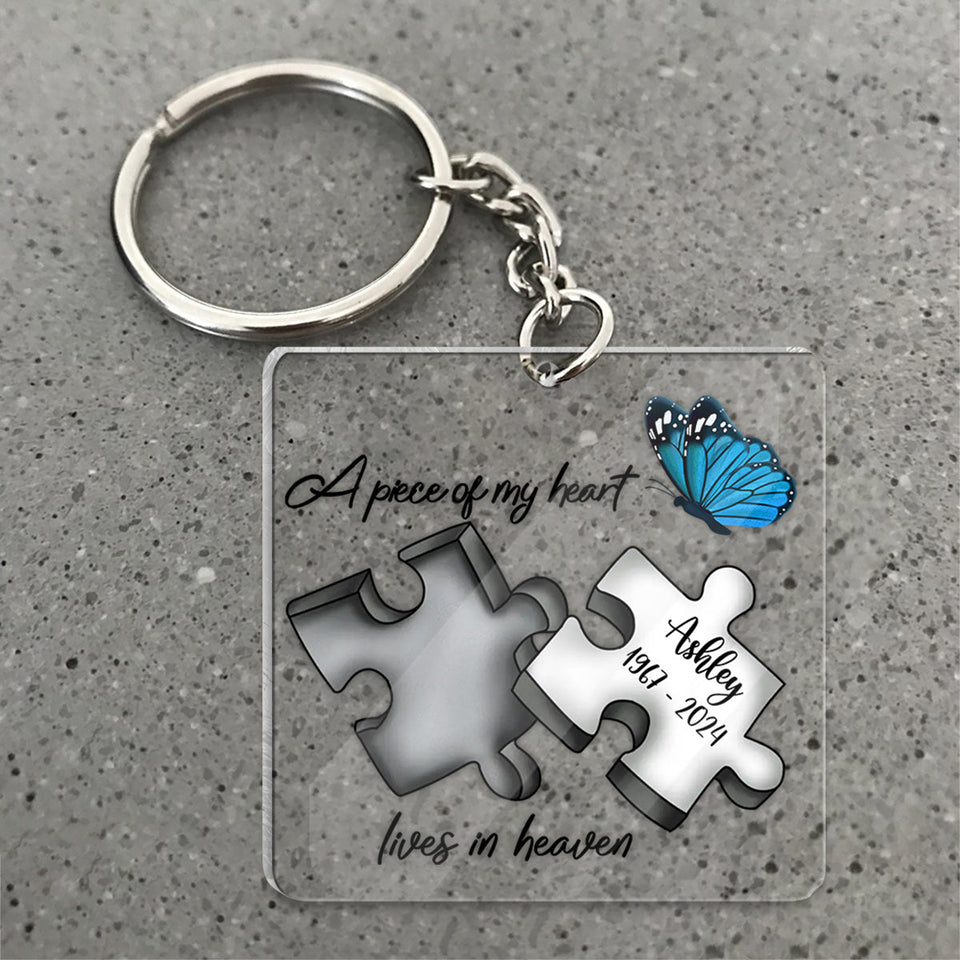 Ornement de voiture transparent commémoratif personnalisé - Papillon Libellule Plume Céleste