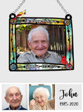 The Sky Looks Different In Loving Memory Cardinal - Personalized Memorial Window Hanging Suncatcher Ornament