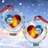 A Big Piece of My Heart Has Autism - Personalized Autism Awareness Round Shaped Glass Ornament