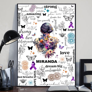 Just Breathe Amazing Strong - Personalized Mental Health Awareness Canvas And Poster