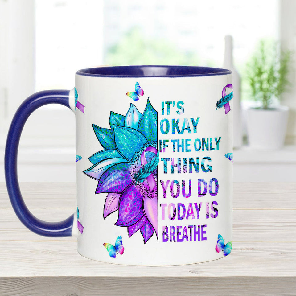 Mug de prévention du suicide : « Ce n’est pas grave si la seule chose que vous faites aujourd’hui est respirer ».