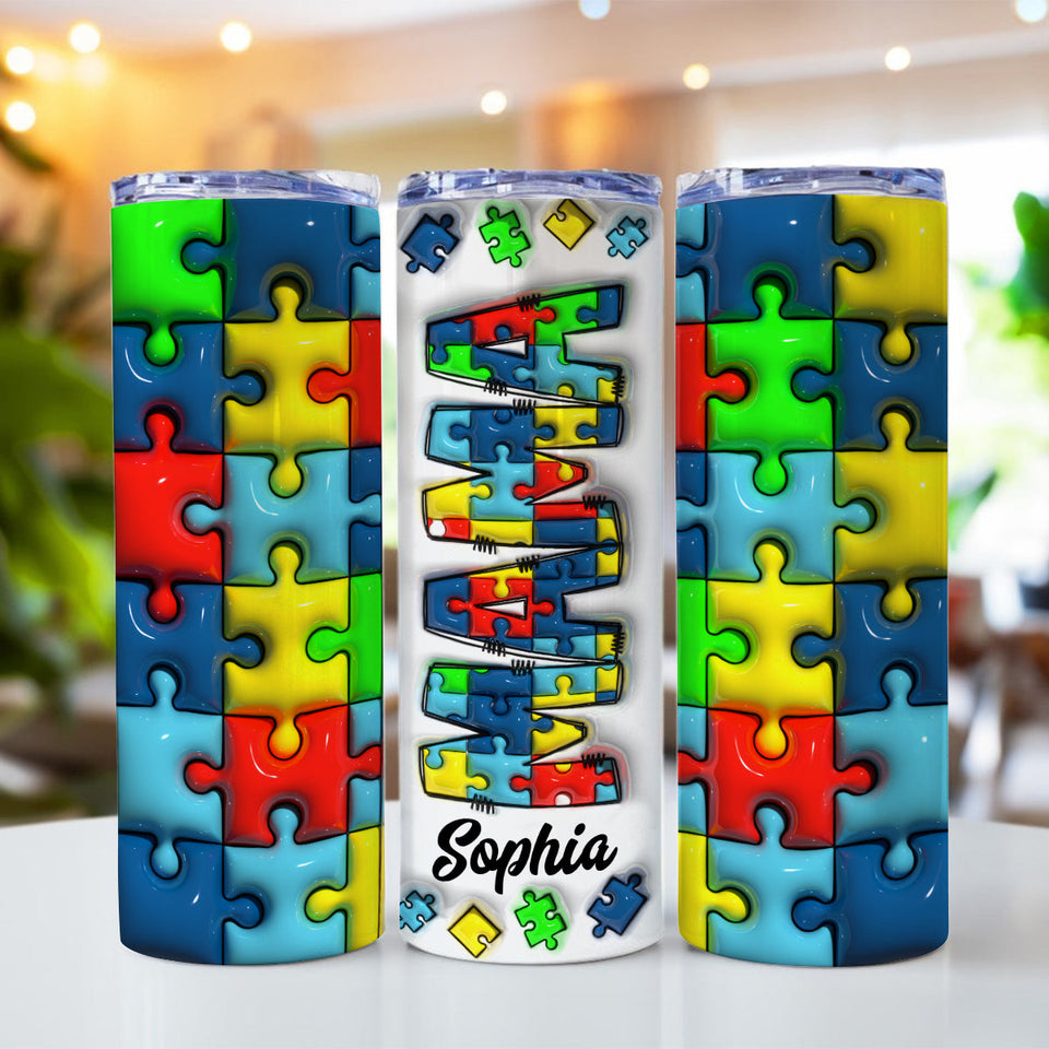 Autism Awareness - Personalized Autism Awareness Skinny Tumbler