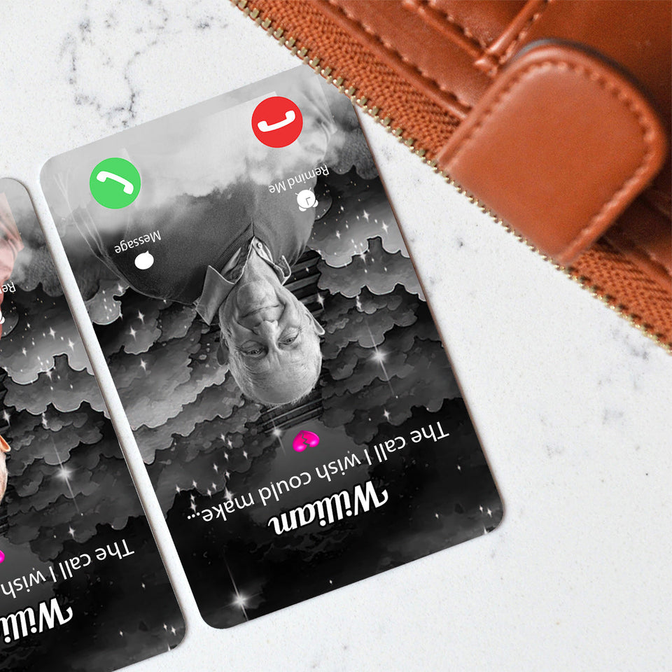 L'appel que j'aurais aimé pouvoir répondre - Carte commémorative personnalisée à insérer dans un portefeuille