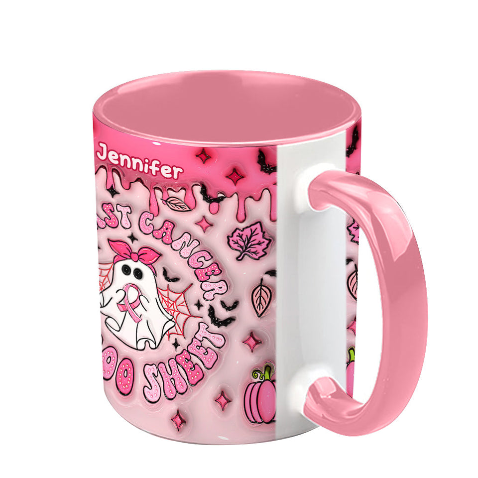 Breast Cancer Is Boo Sheet - Personalized Breast Cancer Awareness Accent Mug