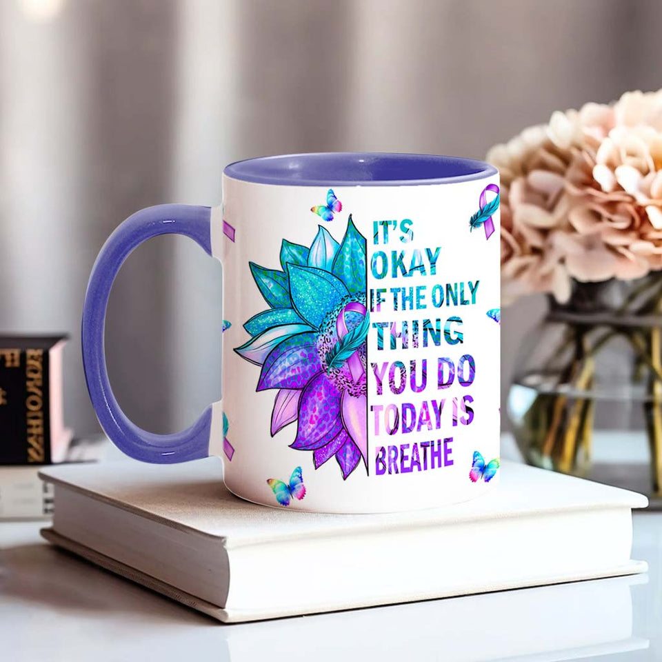 Mug de prévention du suicide : « Ce n’est pas grave si la seule chose que vous faites aujourd’hui est respirer ».