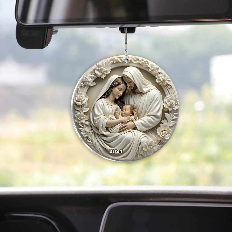 Blanc pur - Ornement de voiture chrétien personnalisé