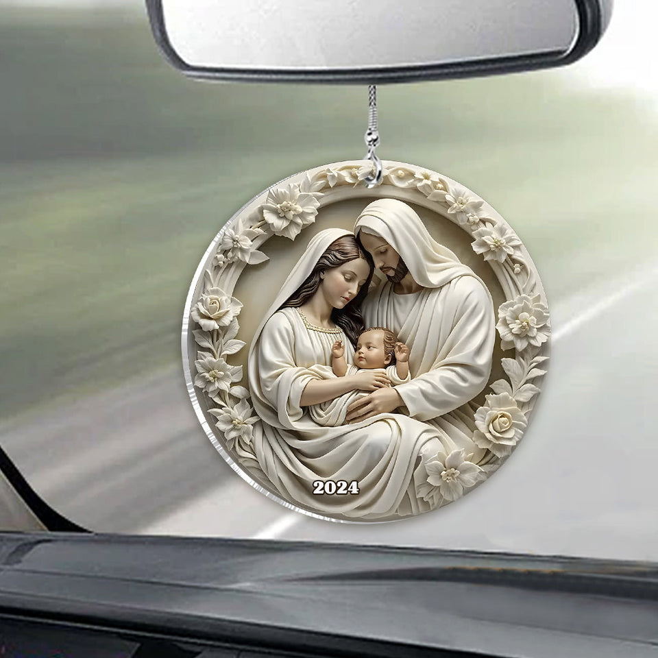Blanc pur - Ornement de voiture chrétien personnalisé