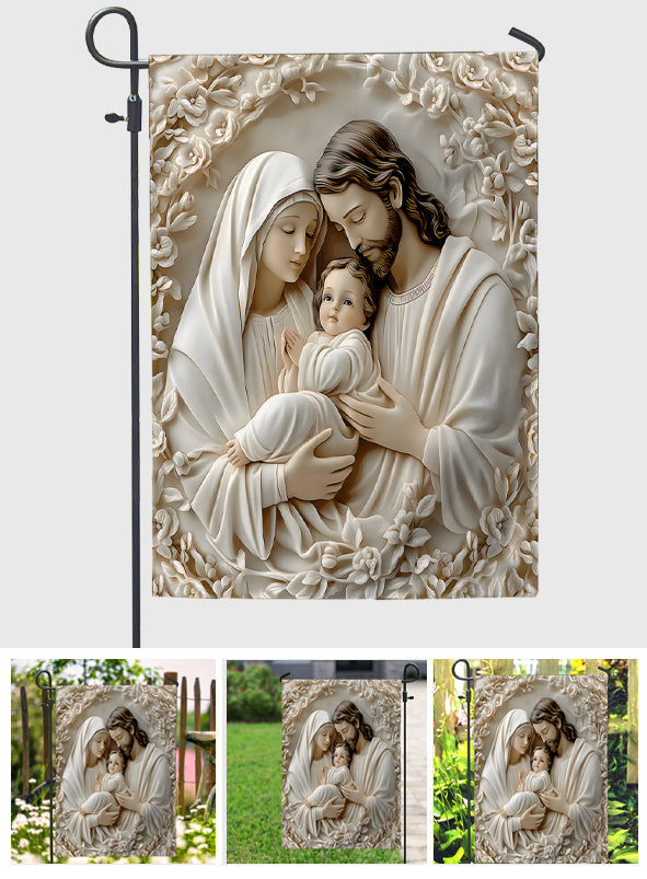 La Sainte Famille - Drapeau de jardin chrétien