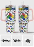 Autism Awareness - Personalized Autism Awareness Tumbler With Handle