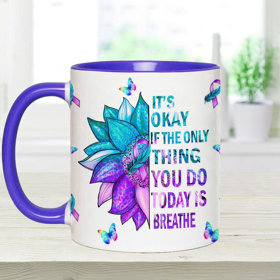 Mug de prévention du suicide : « Ce n’est pas grave si la seule chose que vous faites aujourd’hui est respirer ».