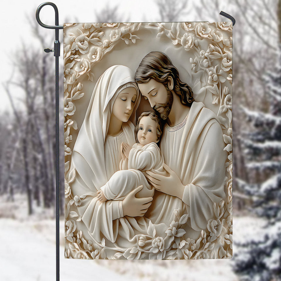 La Sainte Famille - Drapeau de jardin chrétien