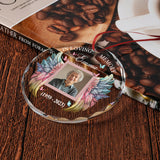 À jamais dans mon cœur - Ornement commémoratif personnalisé en verre rond