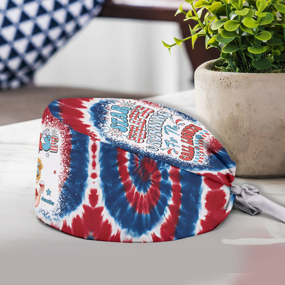 Nurse Life 4th Of July - Personalized Nurse Scrub Cap
