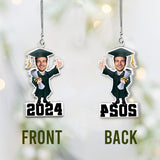 Funny Graduation Caricature - Personalized Graduation Custom Shaped Car Ornament