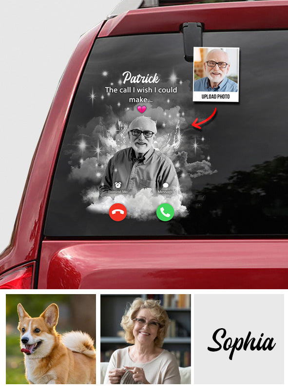 L'appel que j'aurais aimé passer - Autocollant commémoratif personnalisé complet