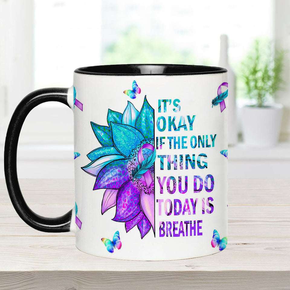 Mug de prévention du suicide : « Ce n’est pas grave si la seule chose que vous faites aujourd’hui est respirer ».