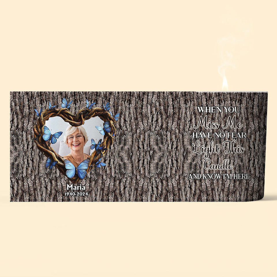 Allumez cette bougie - Bougie commémorative personnalisée avec couvercle en bois