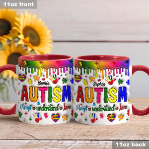 Autism Awareness - Personalized Autism Awareness Accent Mug