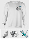 Memorial Butterfly Dragonfly Heaven Feather - Personalized Memorial Embroidered Sweater