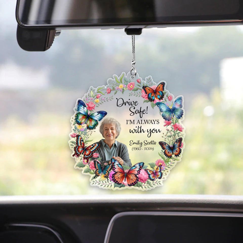 Tes ailes étaient prêtes, mais nos cœurs ne l'étaient pas - Ornement de voiture transparent commémoratif personnalisé