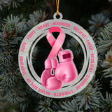 Hope Fight Brave - Breast Cancer Awareness Transparent Ornament