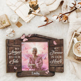 Jamais oublié·e - Plaque commémorative personnalisée en bois double couche