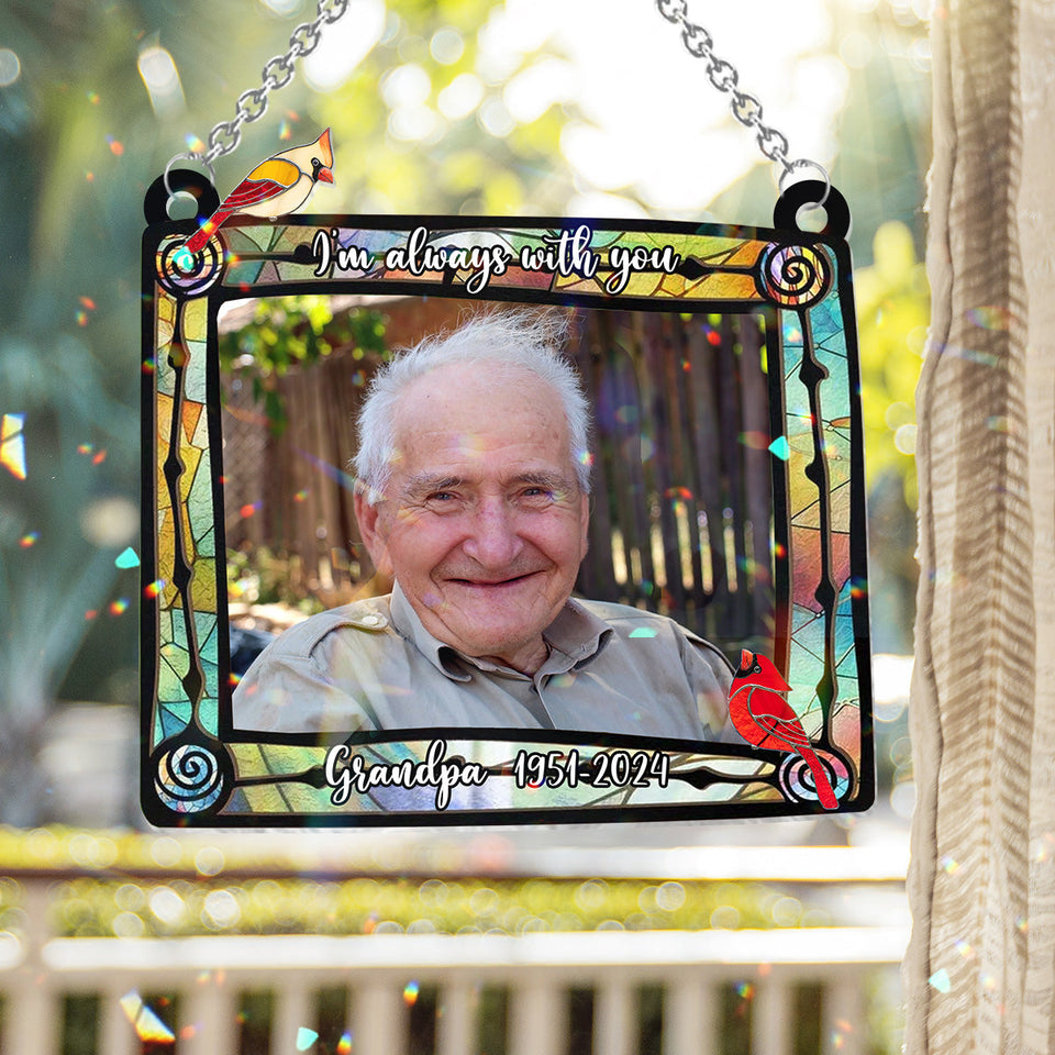 The Sky Looks Different In Loving Memory Cardinal - Personalized Memorial Window Hanging Suncatcher Ornament