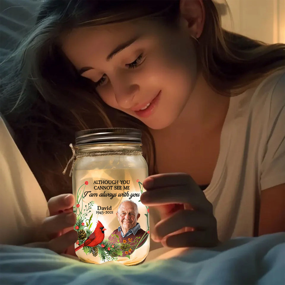 Je suis toujours avec toi - Lampe commémorative personnalisée en bocal Mason