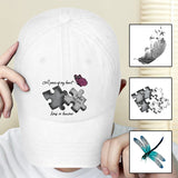 Casquette classique brodée personnalisée en hommage à un papillon libellule et à une plume céleste - Casquette commémorative brodée personnalisée