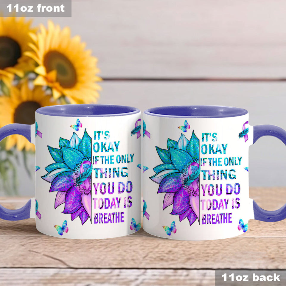 Mug de prévention du suicide : « Ce n’est pas grave si la seule chose que vous faites aujourd’hui est respirer ».