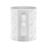 Dear Cancer You Picked The Wrong Bitch - Personalized Breast Cancer Awareness Heart Handle Mug