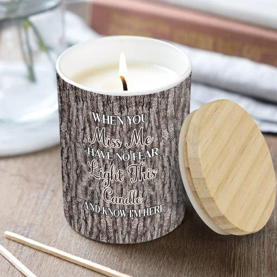 Allumez cette bougie - Bougie commémorative personnalisée avec couvercle en bois