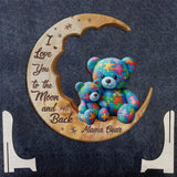 I Love You To The Moon And Back - Autism Awareness 2 Layered Wood Sign / Wood Plaque