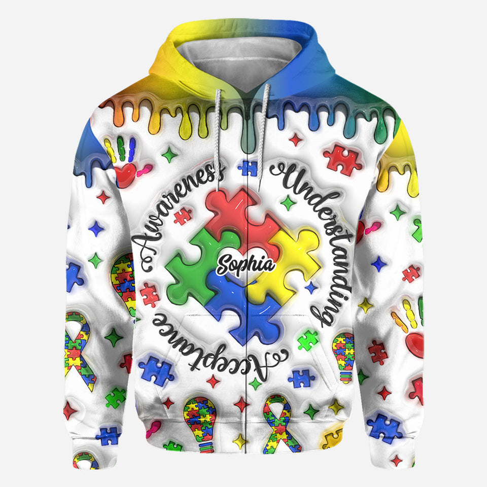 Autism Awareness - Personalized Autism Awareness All Over Shirt
