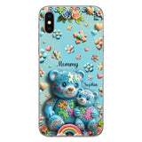 Coque de téléphone personnalisée Maman Ours pour la sensibilisation à l'autisme