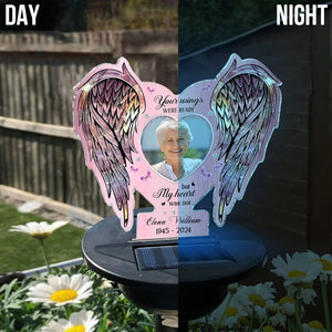 Tes ailes étaient prêtes, mais mon cœur ne l'était pas - Lampe solaire commémorative personnalisée pour jardin