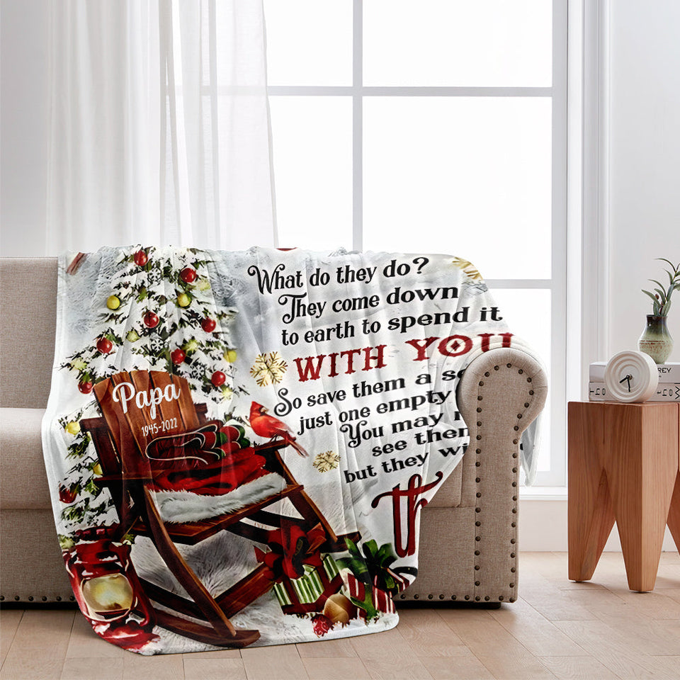 Christmas In Heaven - Personalized Memorial Blanket