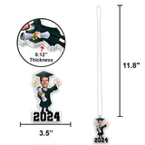 Funny Graduation Caricature - Personalized Graduation Custom Shaped Car Ornament