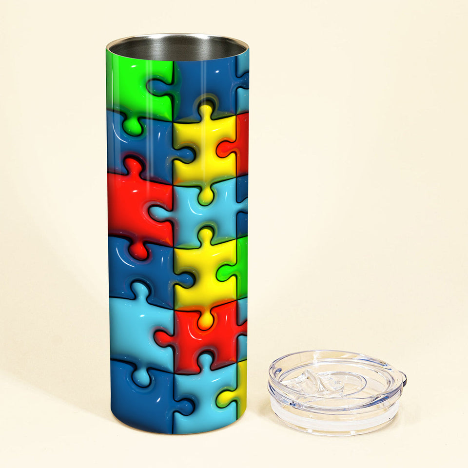 Autism Awareness - Personalized Autism Awareness Skinny Tumbler