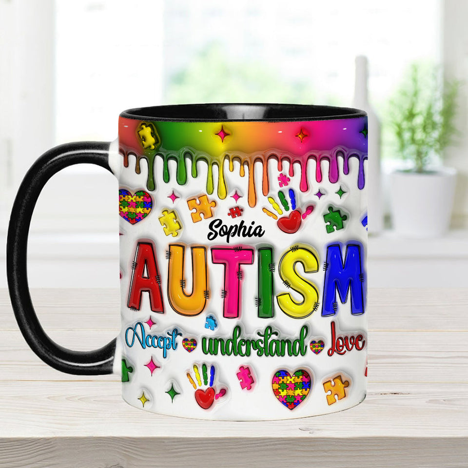 Autism Awareness - Personalized Autism Awareness Accent Mug