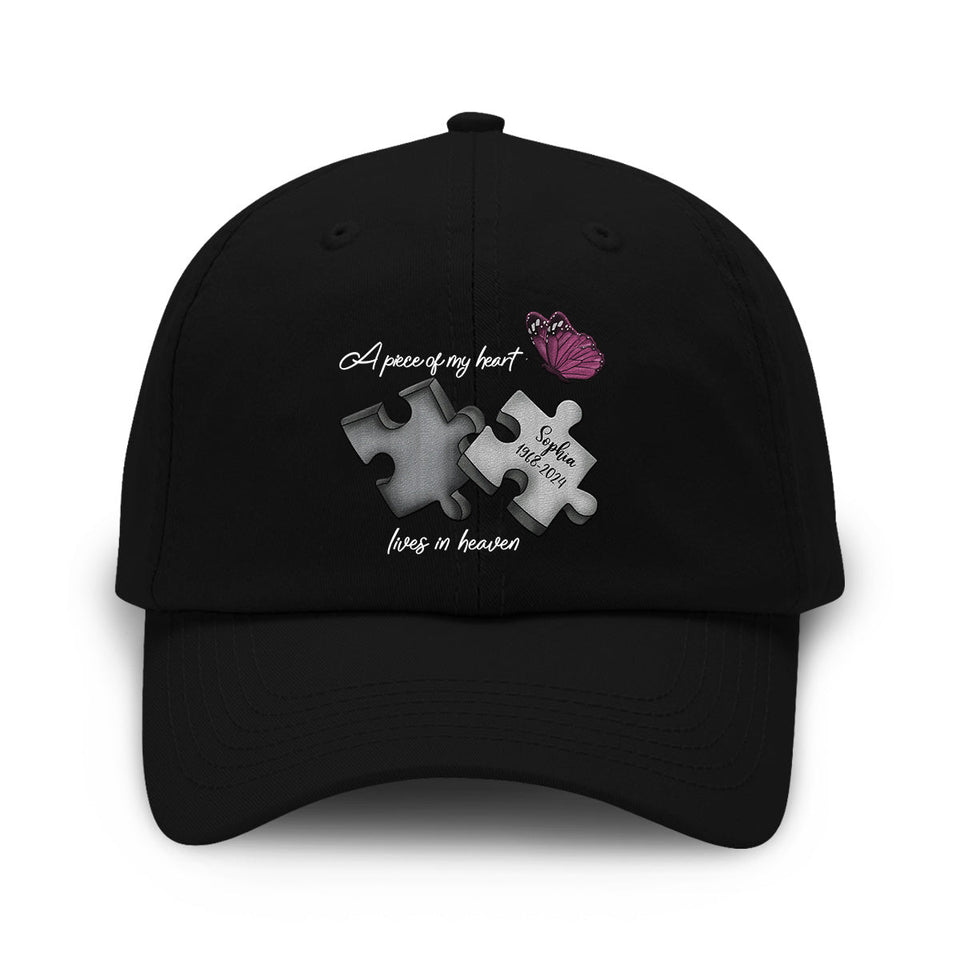 Casquette classique brodée personnalisée en hommage à un papillon libellule et à une plume céleste - Casquette commémorative brodée personnalisée