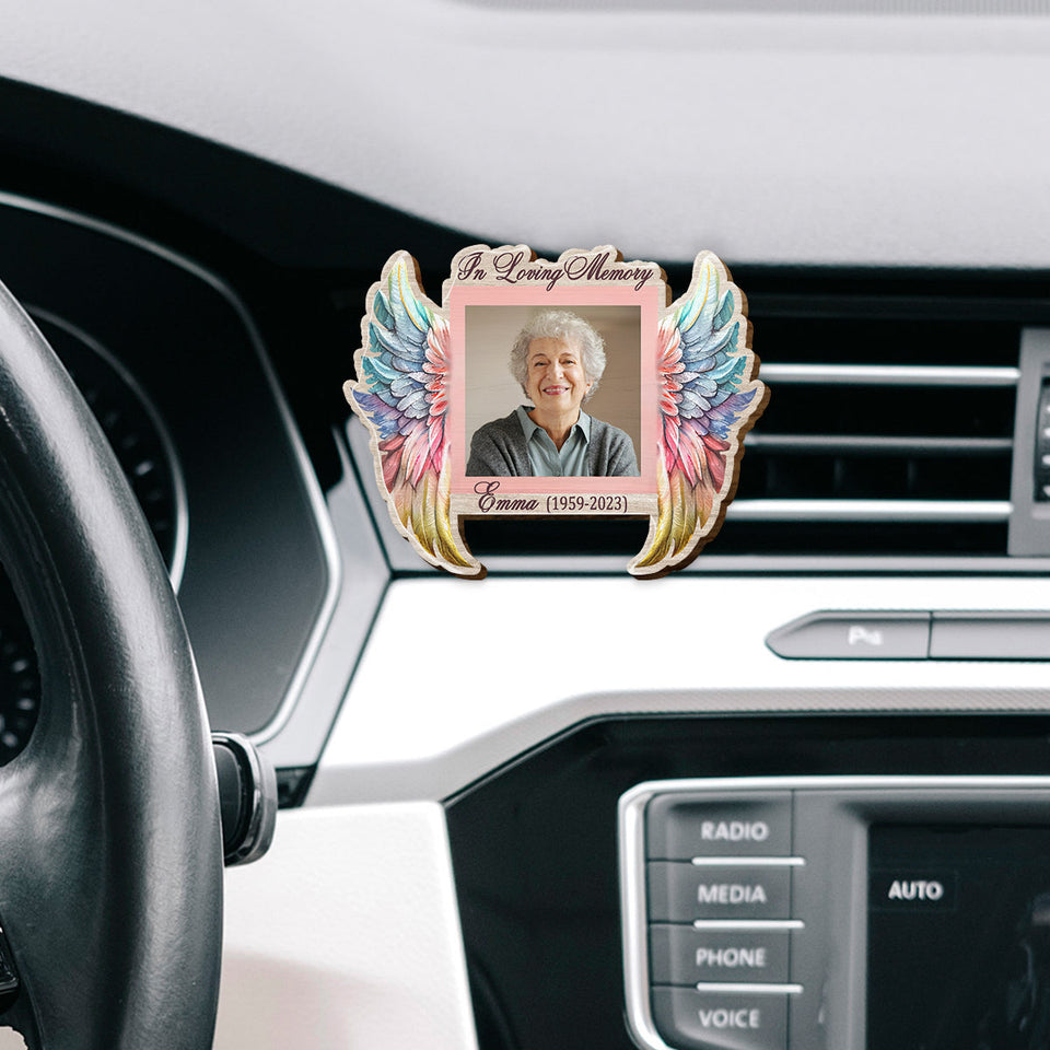 En souvenir de - Clip de pare-soleil de voiture personnalisé en forme de mémorial