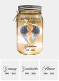 Magnifiques ailes d'ange - Lampe commémorative personnalisée en bocal Mason