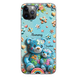 Coque de téléphone personnalisée Maman Ours pour la sensibilisation à l'autisme