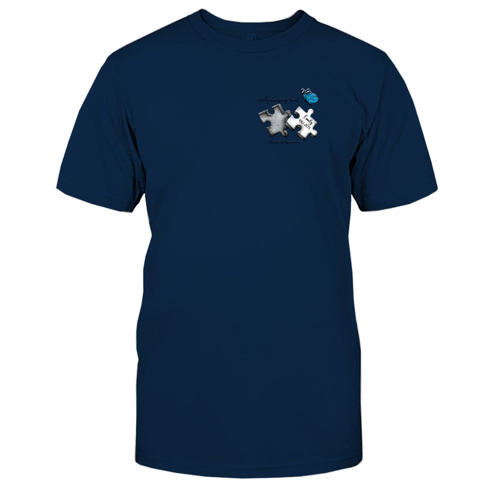 T-shirt brodé commémoratif personnalisé avec motif papillon, libellule et plume céleste