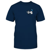 T-shirt brodé commémoratif personnalisé avec motif papillon, libellule et plume céleste
