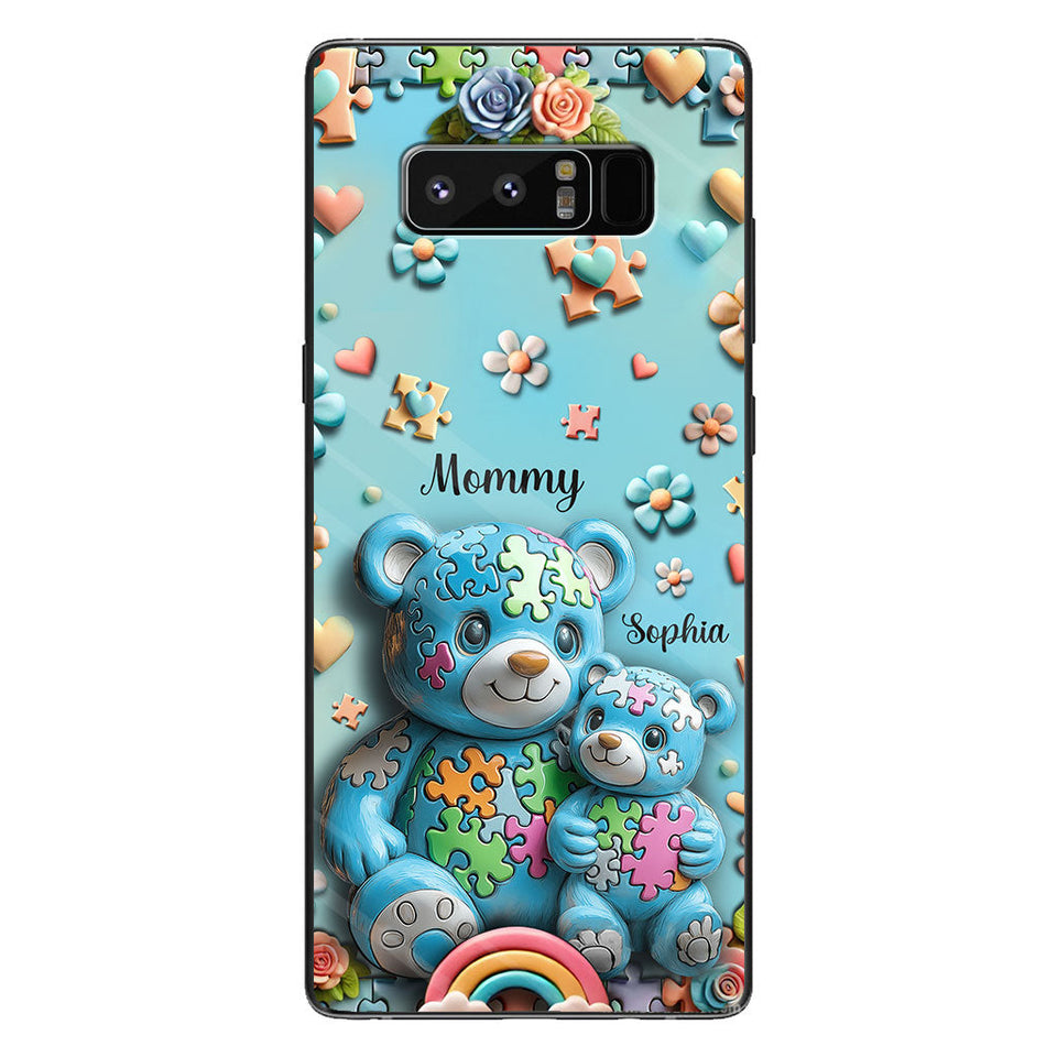 Coque de téléphone personnalisée Maman Ours pour la sensibilisation à l'autisme